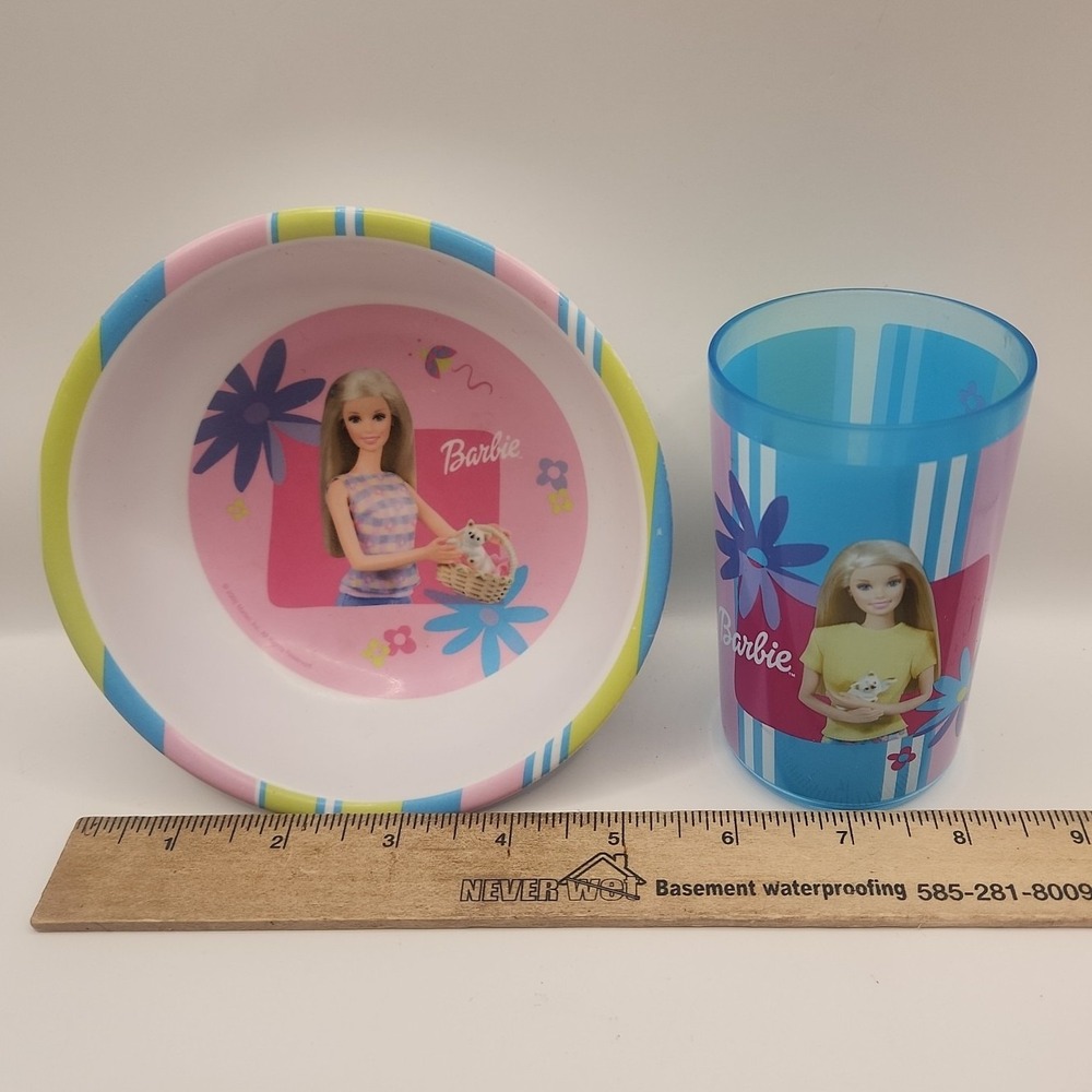 zak designs barbie bowl and cup 2002 mattel